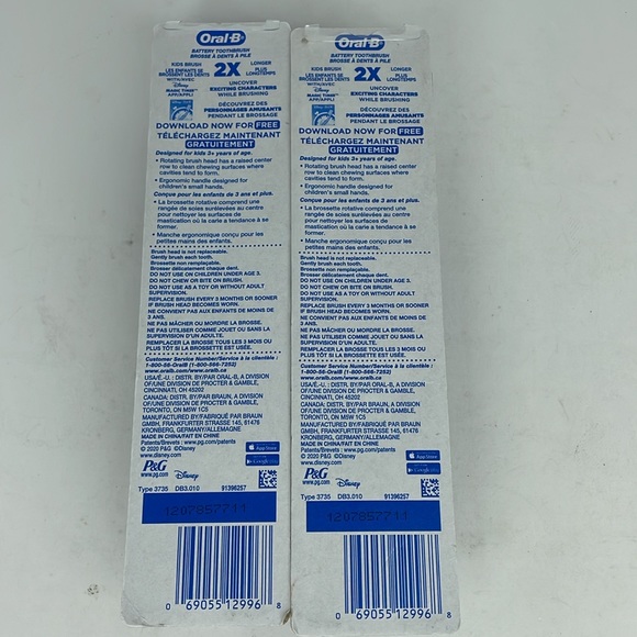 New 2 - Oral-B Kids Battery Powered Electric Toothbrush Featuring Disney’s Raya - Picture 4 of 5